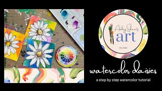 Watercolor Daisies for beginners       Wednesday’s watercolor ￼