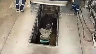 Mechanic fails bloopers man falls into pit