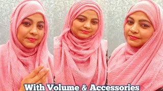 Full Volume Easy Layer Hijab Tutorial With Crinkle Hijab & Accessories| Step By Step Tutorial