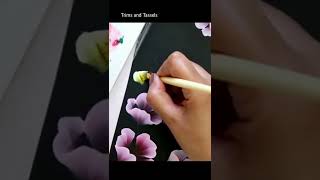 #onestrokepainting | #howtopaint one stroke #floralborder design #paperborderdesign