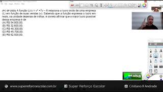 MABA CONCURSOS  -   MÁXIMO DE UMA FUNÇÃO DO 2° GRAU  - POLÍCIA CIVIL - SP 2023 - Com prof. Cristiano