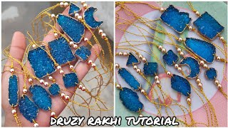 How to make druzy resin rakhi. Druzy rakhi tutorial. How to make easy resin rakhi. Resin rakhi idea.