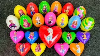 Cleaning Disney Princesses Inside Mini Eggs & Hearts - Satisfying Slime ASRM