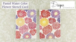 DIY Pastel Watercolor Stenciled Flowers | Designer Stencils