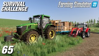 PLOWING UP A NEW FIELD! | Survival Challenge | Farming Simulator 22 - Ep65