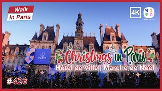 Christmas in Paris | Christmas market | Hôtel de Ville, Paris, France | Paris Walk