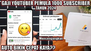 Buka Bukaan Gaji YouTuber Pemula 1000 Subscriber Di Tahun 2024!! Simak Penjelasan Gaji YouTuber 2024