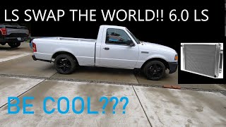 Be Cool Bone Yard LS Swap Radiator Install into Ford Ranger P/N 35200