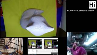 How I Do It LIVE! - #3dprintmas Day 13 - Airbrushing #3dprinted Low Poly Fox