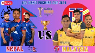 NEPAL VS MALAYSIA ACC MEN'S PREMIER CUP 2024 | LIVE SCORE AND COMMENTARY | LIVE MATCH TODAY