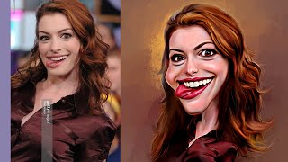 How to Turn Photo to Cartoon Effect (Anne Hathaway) - Photoshop Tutorial | Artisa 23