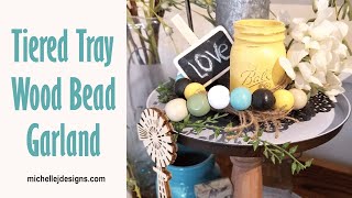 Tiered Tray Wood Bead Garland