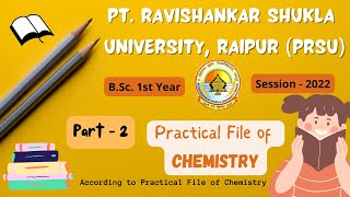 Pt. Ravishankar Shukla Universiy (PRSU) practical file of Chemistry || part-2 || Learning practicals