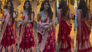 Uff Her Curvy Figure 😮🔥 Shilpa Shetty FlaunNts Her Huge Figur In Red Saree With Sexy Backless Blouse