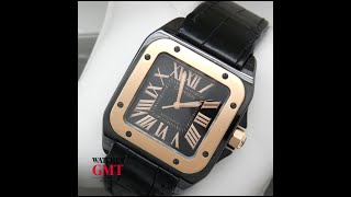 CARTIER SANTOS 100 CERAMIC GOLD - WATCHESGMT