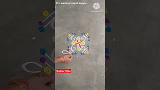 5 dots simple rangoli designs|daily rangoli|easy rangoli #shorts #rangoli #muggulu #kolam