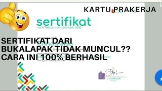 SERTIFIKAT DARI BUKALAPAK TIDAK MUNCUL DI DASHBOARD? CARA INI BERHASIL 100%