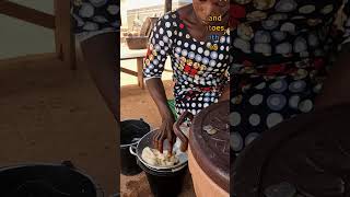 What is FUFU?! Trying this for the first time in North #Benin! (#Shorts #AfricanFood #StreetFood)