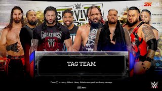 Roman Reigns &Bloodline Seth Rollins Vs Solo Sikoa Bloodline Bronson Reed Tag Team Elimination Match