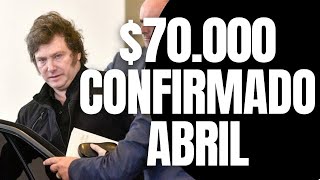 HAY AUMENTO PARA JUBILADOS EN ABRIL $70.000 + $178.000 DE JUBILACION MINIMA