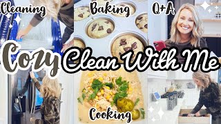 COZY CLEAN WITH ME 2021 | CLEANING + HOMEMAKING + Q+A | EXTREME CLEANING MOTIVATION