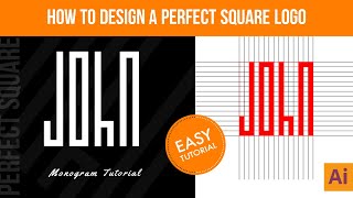 How to design a Perfect Square Logo | Adobe illustrator Tutorial | Logo using grids