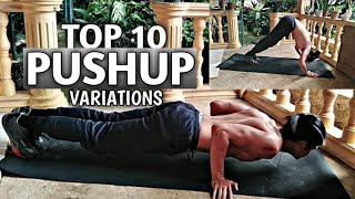 10 Most Effective Pushup Variations you can do at home to build muscles // No equipments