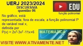 questão 06 UERJ   discursiva 2023/2024   função polinomial