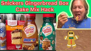 Snickers Gingerbread Golden Butter Box Cake Hack #cakes #snickers