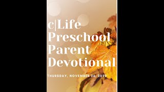 Preschool Devo 11/26/2020