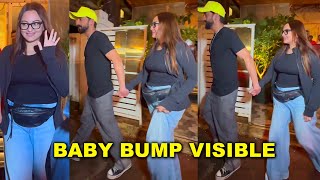 4 Months Pregnant Sonakshi Sinha clearly Visible Baby Bump Seen with Husband Zaheer Iqbal