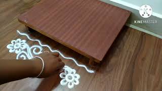 Chaurang Rangoli Designs | चौरंग आणि पाटा समोर काढायला आकर्षक रांगोळी डिझाईन | Border Rangoli Design