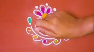 सुंदर आकर्षक रांगोळी डिझाईन। freehand rangoli design । सुंदर फुलाची रांगोळी