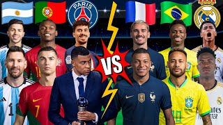 Argentina Portugal PSG 🆚 France Brazil Real Madrid 🥶🔥(Ronaldo Messi Mbappe)