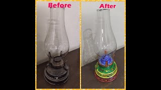 DIY convert an old lamp into new one||How to decorate an old lantern.