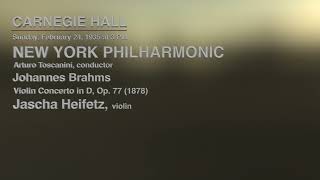 Heifetz Live  Violin Concerto in D 1935 (Brahms)