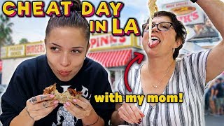 CHEAT DAY with my MOM! (crêpes, donuts, cheese fries, hot dogs & more!)