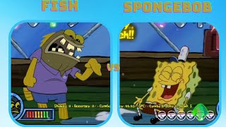 Friday Night Funkin' Fish vs Spongebob | Spongebob Mod | On- Ice Song (in hard)