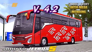 SHARE‼️LIVERY BATIK MEGA MENDUNG GIAS 2024 V.4.2~ JBHD TO JETBUS 5 MD || OF GAMERS