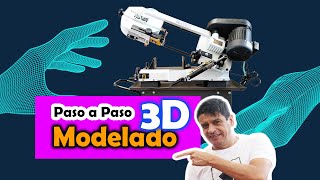 Como modelar Maquinaria 3D de Sierra de Cinta -Paso a paso