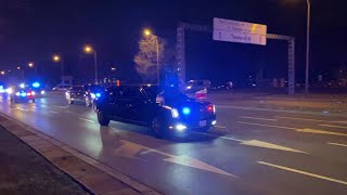 Motorcade of US President Joe Biden at Warsaw, Poland. Kolumna prezydenta Joe Bidena w Warszawie.