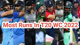 Most Runs In T20 WC 2022 🏆 Top 10 Batsman 🔥 #shorts #viratkohli