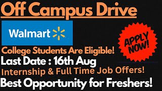 Walmart Off Campus Drive for College Students | Walmart Hackathon Challenge 2024🔥🔥