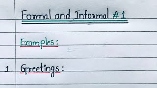 Formal and Informal | Speak English | video-1 |