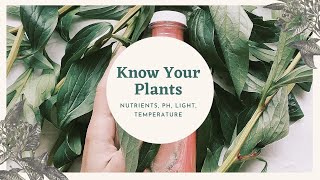 Plant needs crash course | nutrients, light, pH, temperature