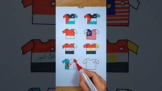 Baju Olahraga Negara Muslim Algeria+Pakistan #flag #art #drawing #shorts