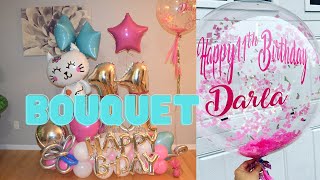 Arreglo de globos con numeros de manera facil  bouquet de globos cumpleaños tutorial paso a paso