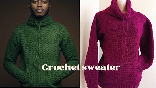 Unisex Crochet Sweater Pattern / crochet male sweater