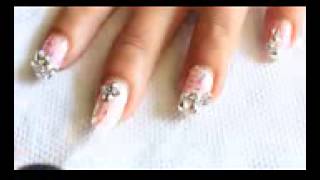 Rhinestone Nail Art   Prom   Wedding Nails Design