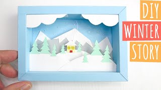 DIY 3D Winter Story Picture | Paper Art | #shorts